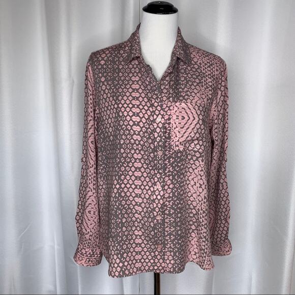 Velvet Heart 100% Rayon Button Down Shirt Sz Med - Picture 2 of 9